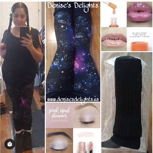 One Size Pink, Purple & Blue Galaxy Print Leggings